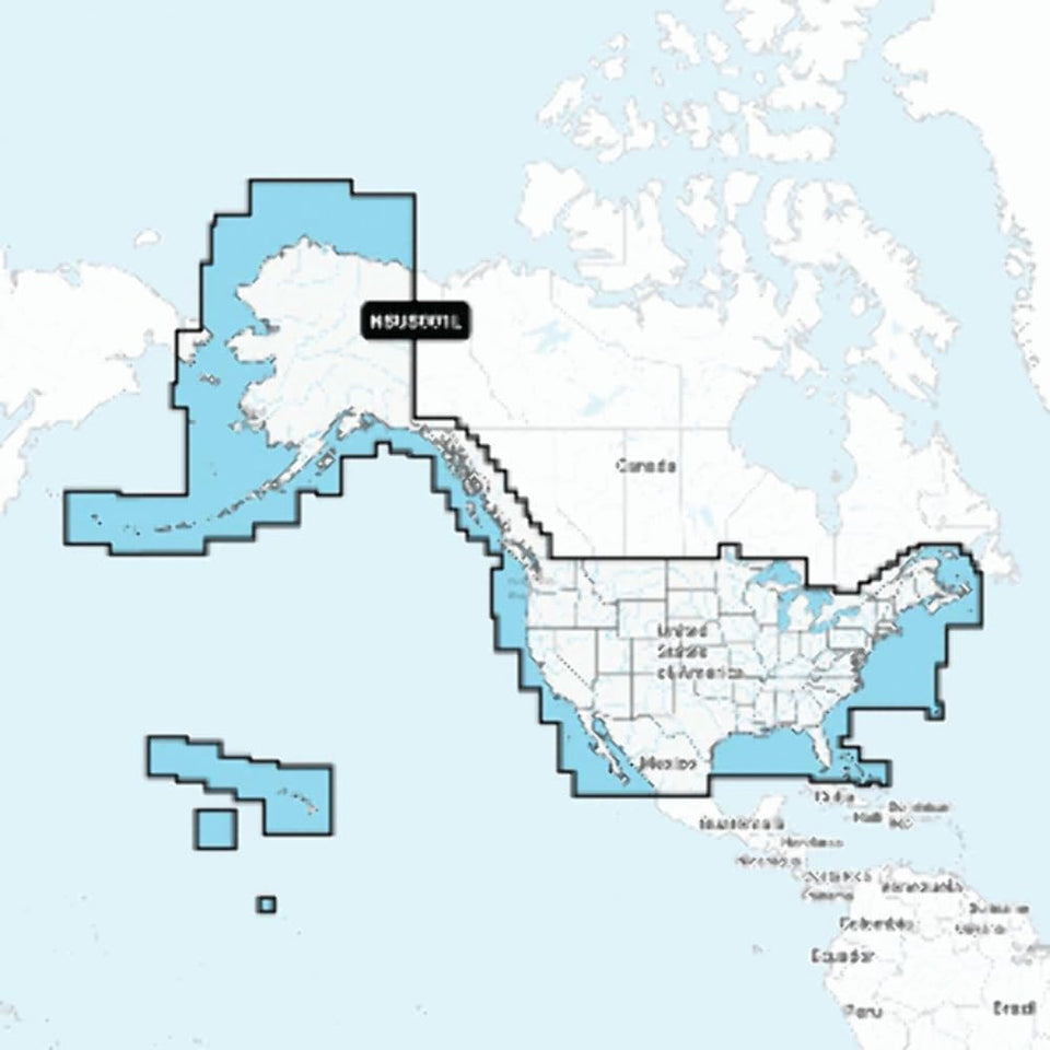 Garmin Navionics+ chart bundle with USA and Coastal Canada coverage for plotting coastal routes.