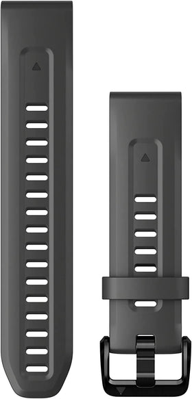 Garmin QuickFit 20 graphite on wrist showing secure fit and everyday comfort
