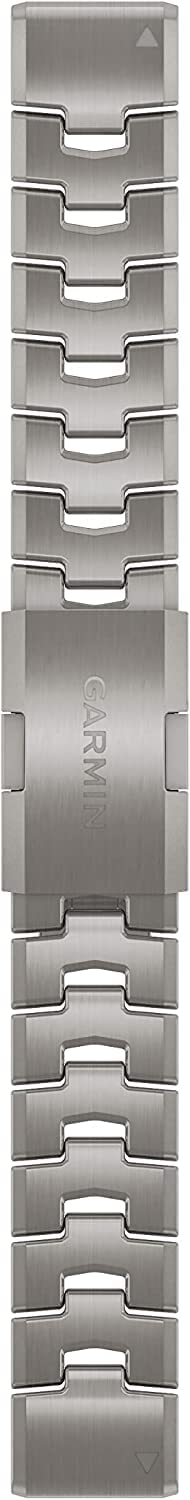 Garmin QuickFit 22 band on wrist with vented titanium bracelet for breathable comfort.