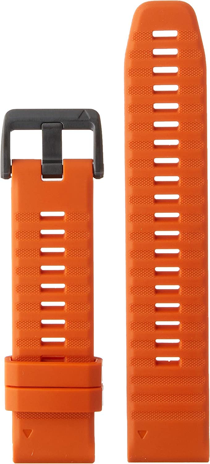 Garmin QuickFit 22 Ember Orange front view showing color and fit benefit