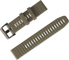 Garmin QuickFit 22 front view showing dark sandstone band and secure fit
