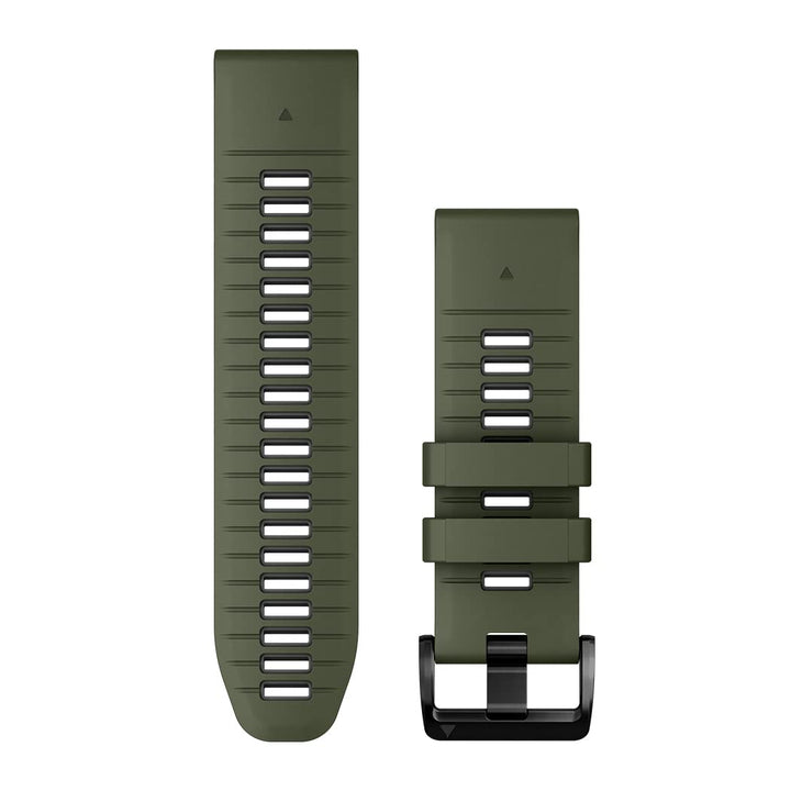 Garmin QuickFit moss graphite front view showing band fit and comfortable design