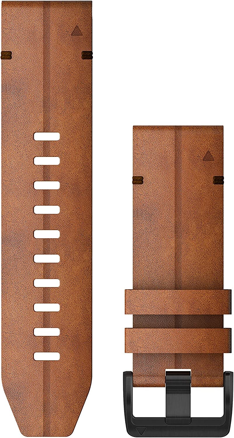 Garmin Quickfit leather band in chestnut offers timeless style and secure daily wear.