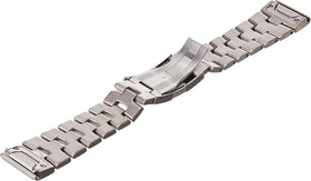 Garmin Quickfit leather strap side view highlighting secure snap and classic look.