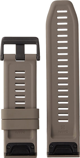 Garmin Quickfit connector close-up demonstrating secure snap-lock and easy swap benefit