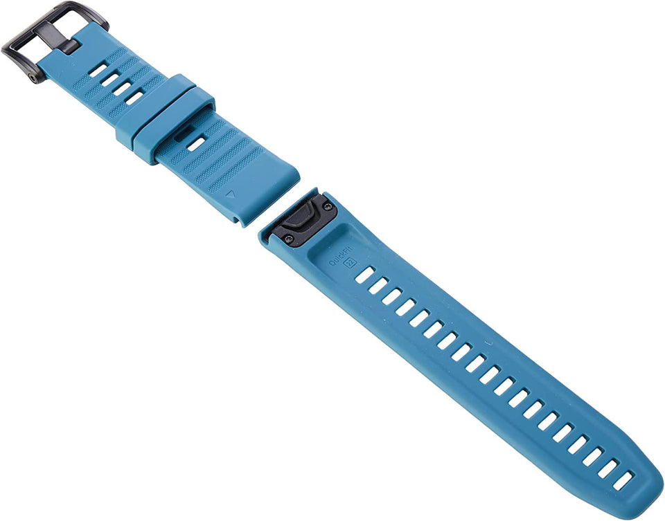 Garmin QuickFit Lakeside Blue front view showing secure fit and stylish color