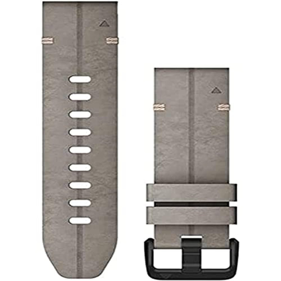 Garmin Quickfit leather band 20mm securely snaps for a classic, tool-free upgrade