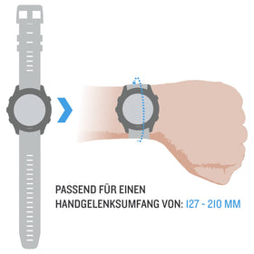 Garmin Quickfit band on wrist during run showing secure fit benefit