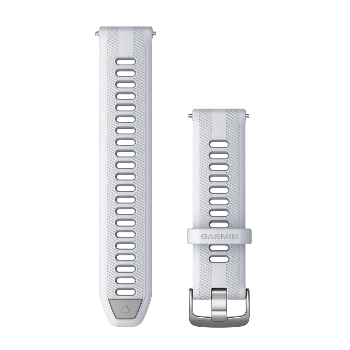 Garmin QuickFit Whitestone front view showing neutral color and polished finish