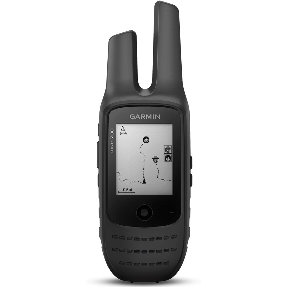 Garmin Rino 700 front view; rugged for outdoor navigation and comms.