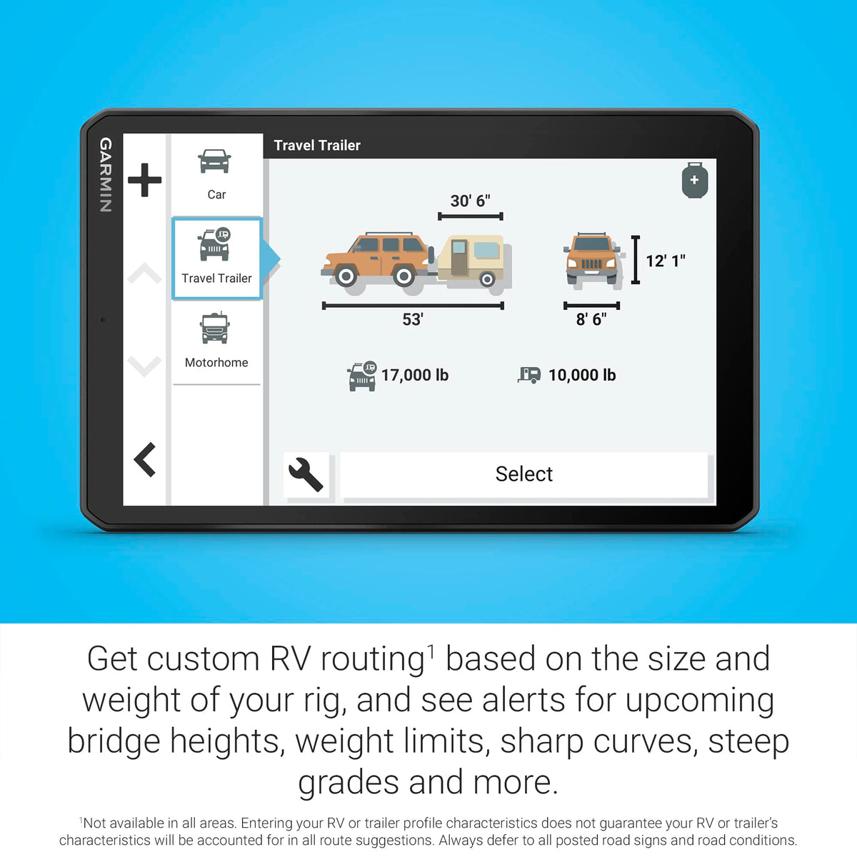 Garmin RV 895 satellite imagery provides vivid aerial context