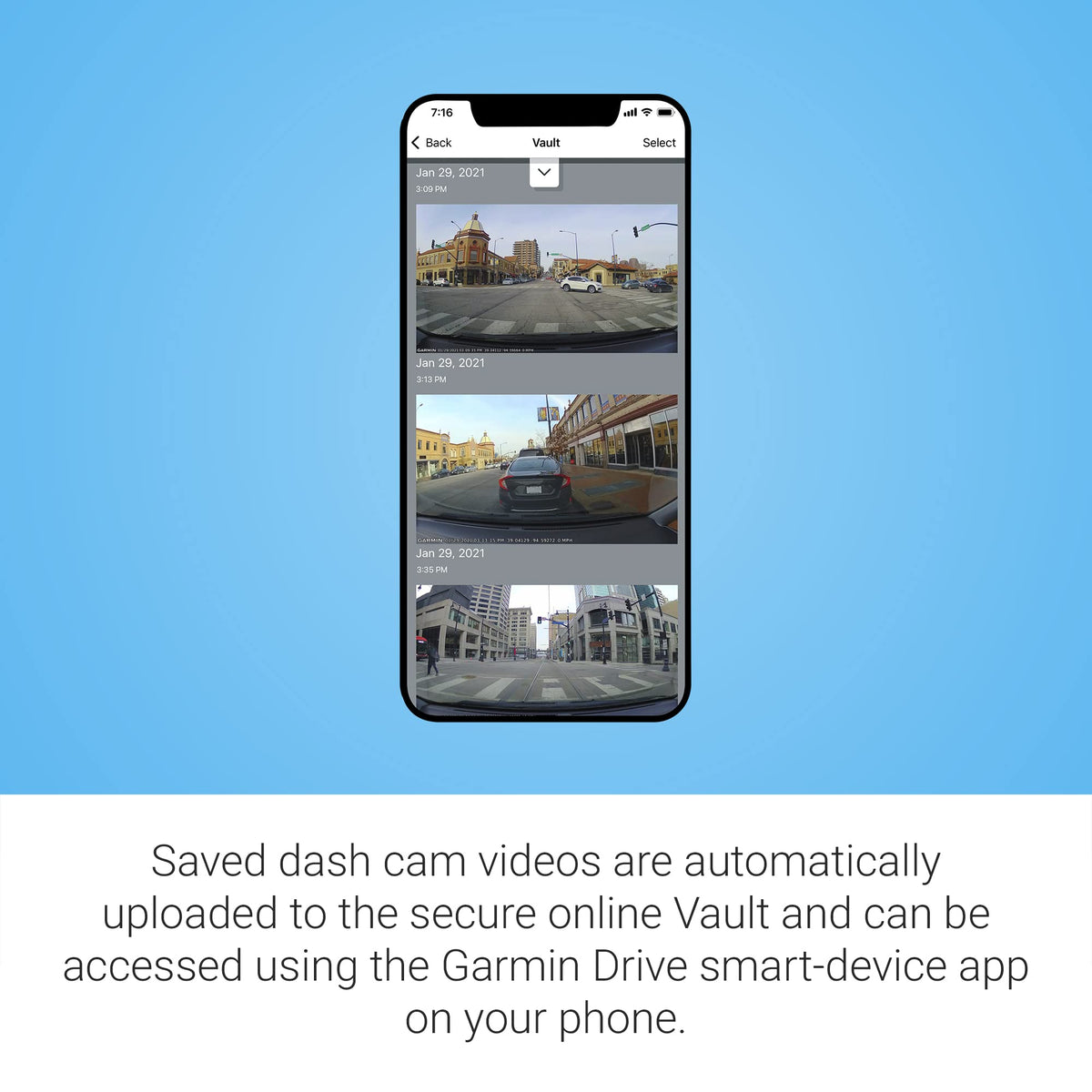Garmin RV Cam 795 road warnings highlight grades and curves