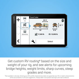 Garmin RV Cam 795 voice assist enables hands-free destination entry