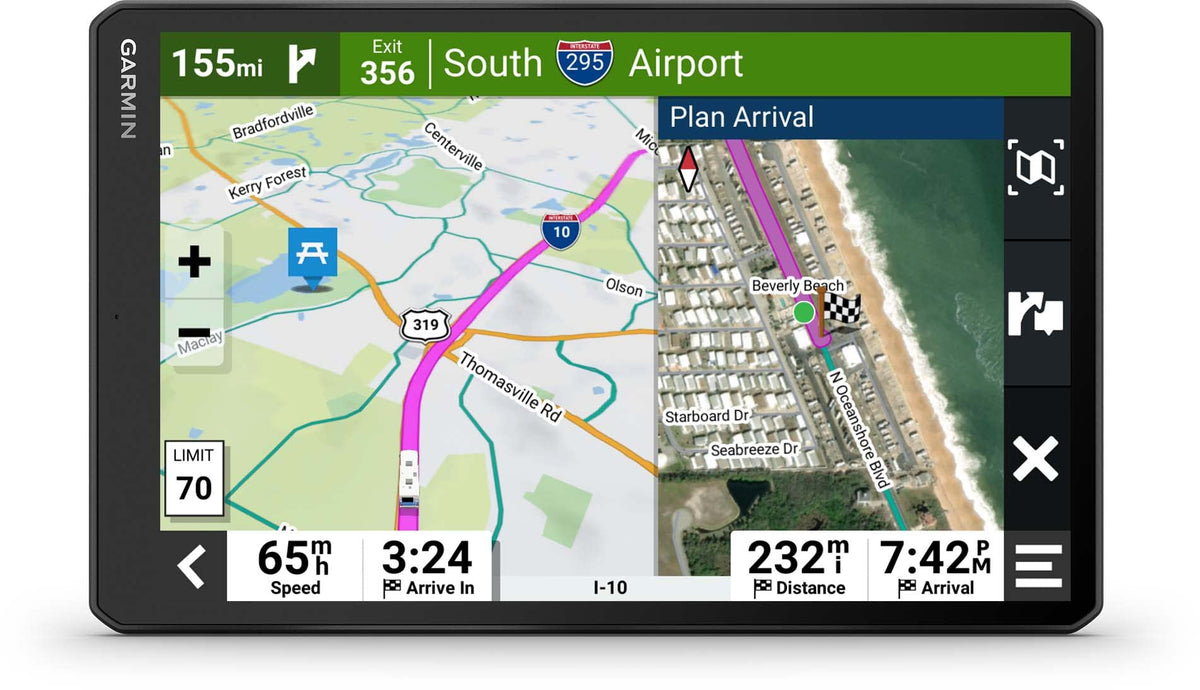 Garmin RV 1095 10-inch display for easy landscape or portrait viewing on the road
