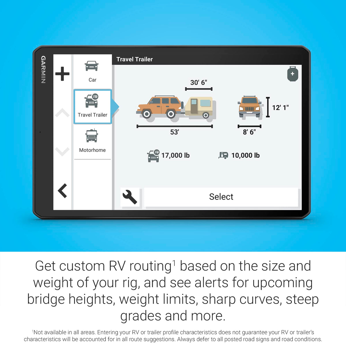 Garmin RV 1095 high-resolution satellite imagery for smoother arrivals