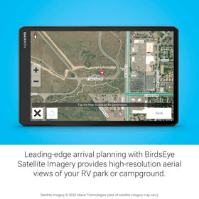 Garmin RV 1095 road warnings highlight grades and curves for safer driving