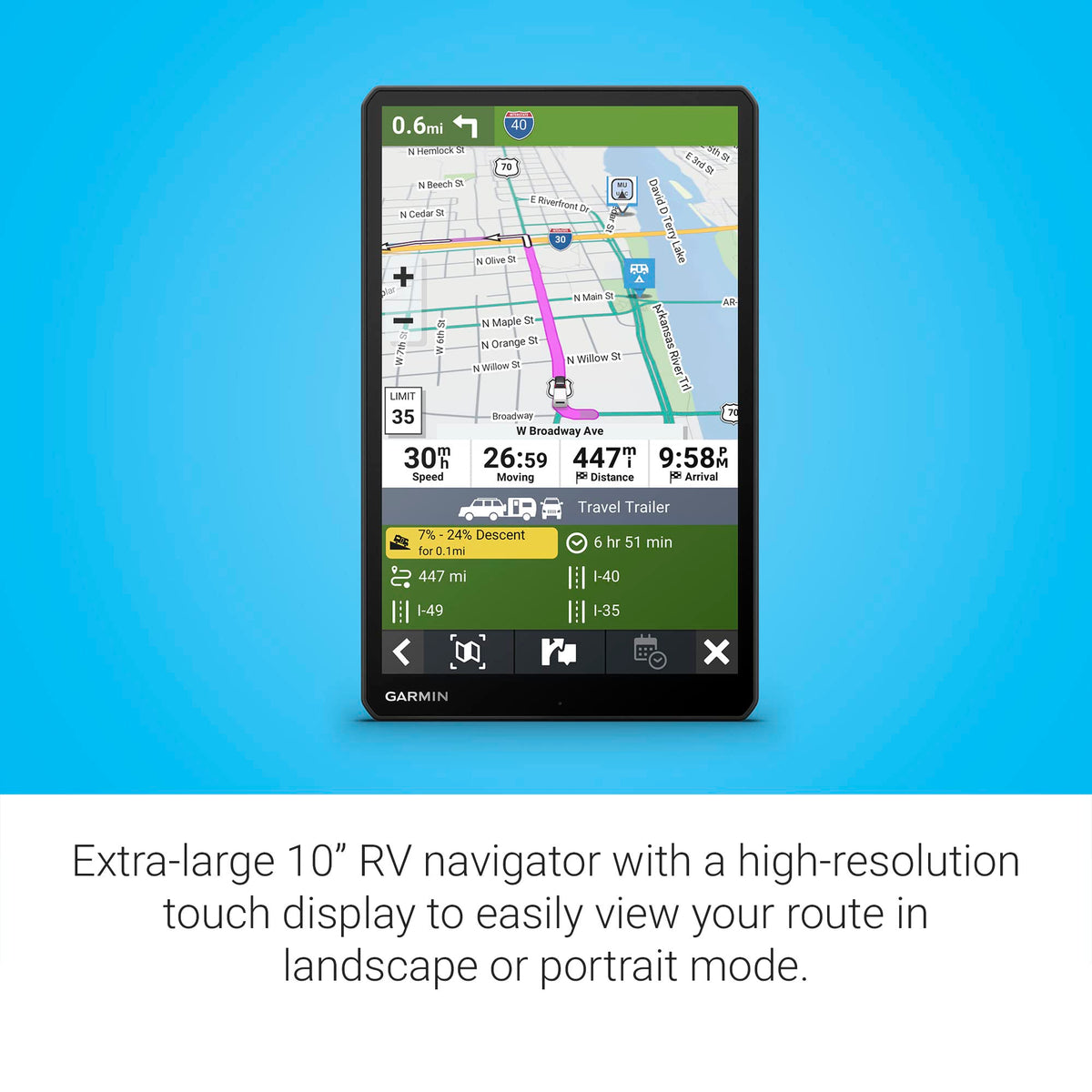 Garmin RV 1095 RV parks and services directory with trusted ratings