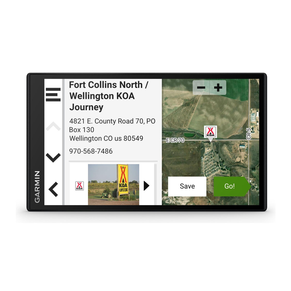 Garmin RV 795 parks and services directory helps plan stops.