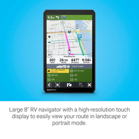 Garmin RV 895 preloaded parks directory helps locate RV parks and services quickly.