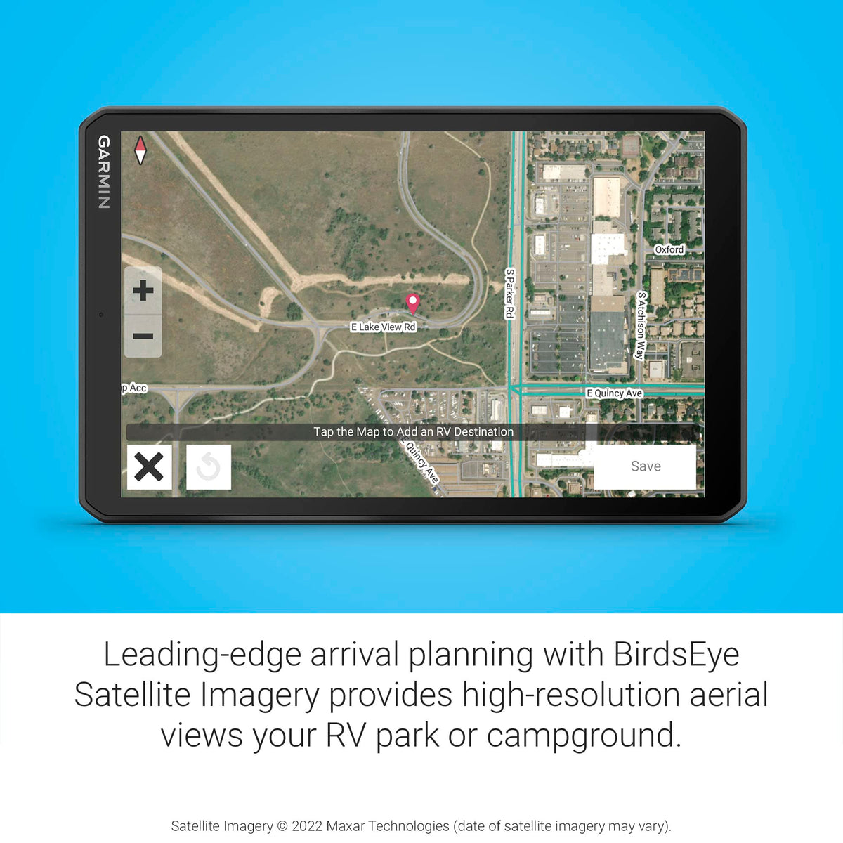 Garmin RV 895 road warnings show grades and curves for safer trips.