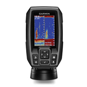 Garmin Striker 4 with Transducer showing sonar readings for navigation
