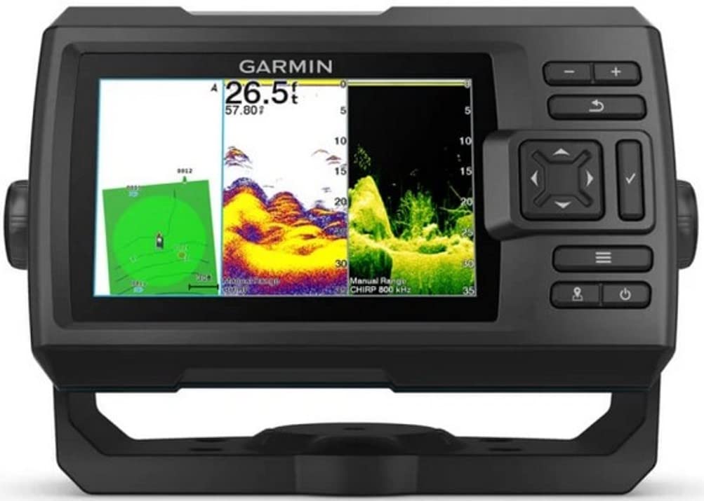 Garmin STRIKER Vivid 5cv display showing vivid color sonar for quick fish spotting