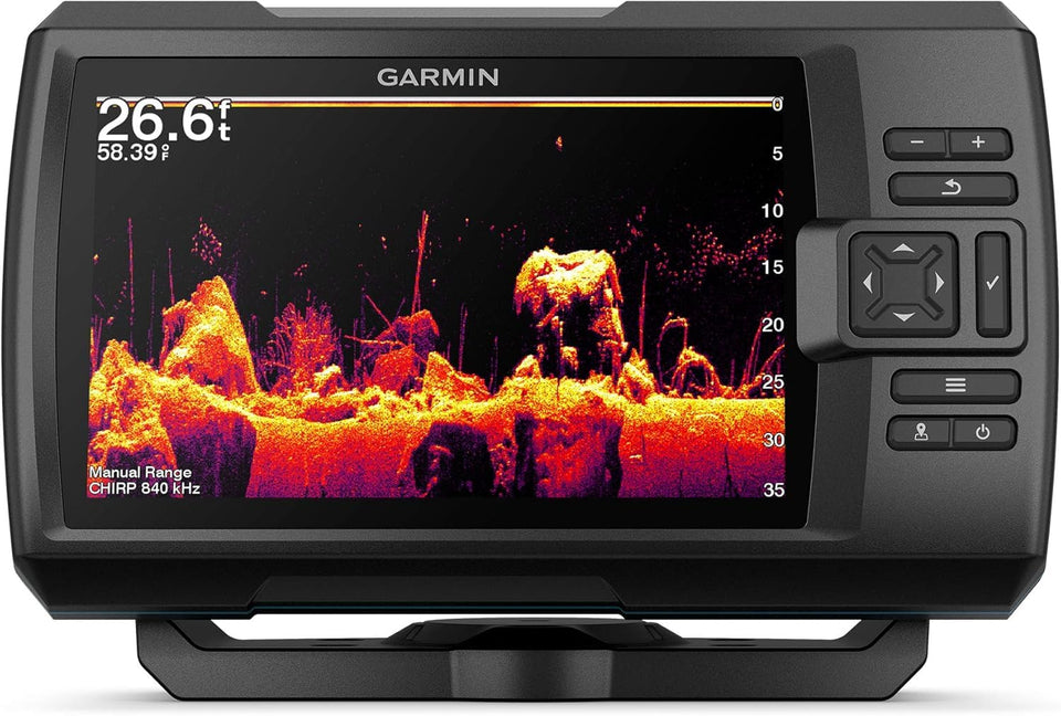 Garmin Striker Vivid 7cv color fishfinder display with vivid palettes for easy fish and structure visibility