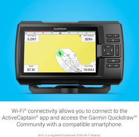 Garmin Striker Vivid 7cv GT20 transducer enables CHIRP sonar and ClearVü detail
