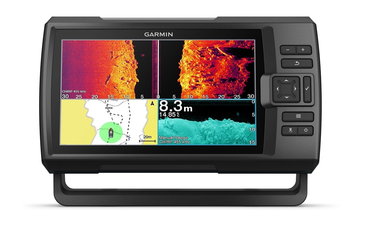 Garmin Striker Vivid 9sv display highlights colors to reveal fish and structure clearly.