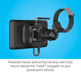 Garmin Tread app sync enables GPX import/export and live weather updates.