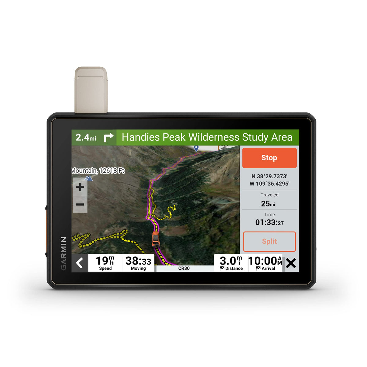 Garmin Tread Overland rugged build resists dust and water for harsh environments.