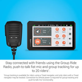 Garmin Tread preloaded North American maps with topo data and trails.