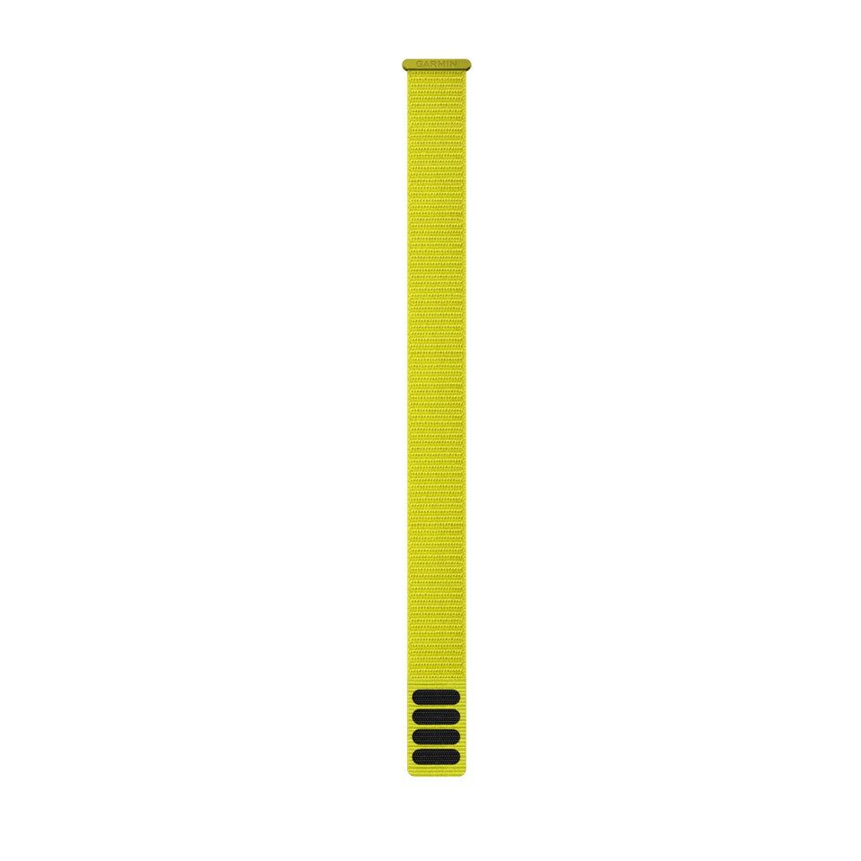 Garmin UltraFit 2 front view AMP Yellow showing bright color and secure fit