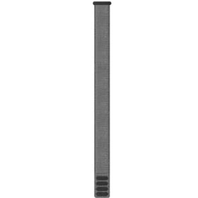 Garmin UltraFit nylon strap gray flat lay showing full band and secure fasteners for comfort