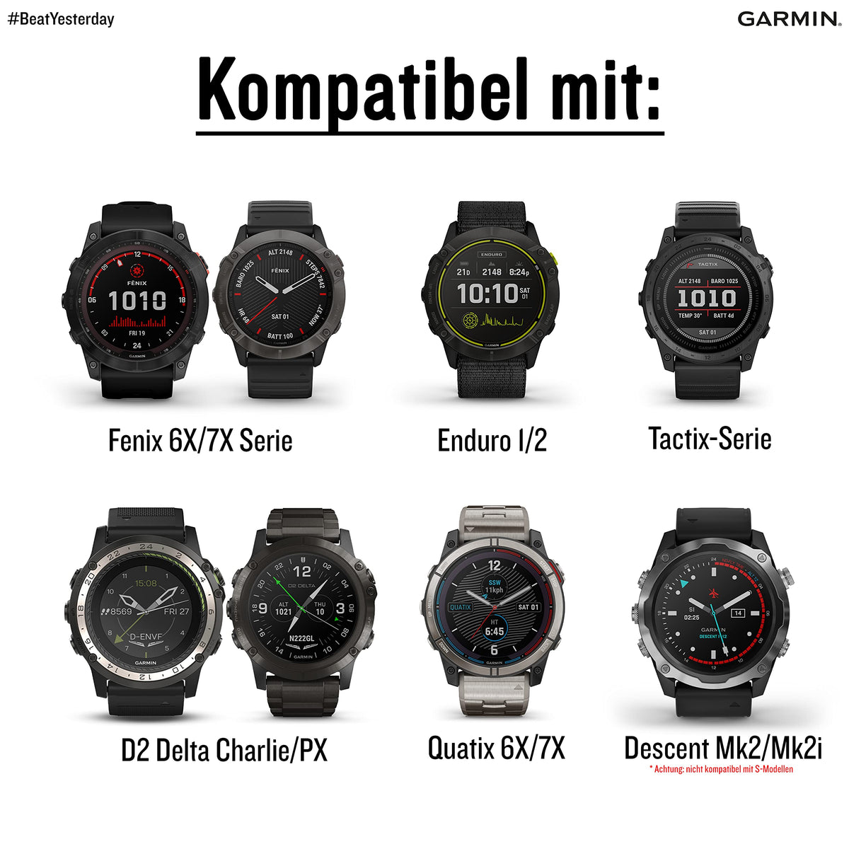 Garmin Whitestone buckle and holes view illustrates adjustable fit and reliable clasp