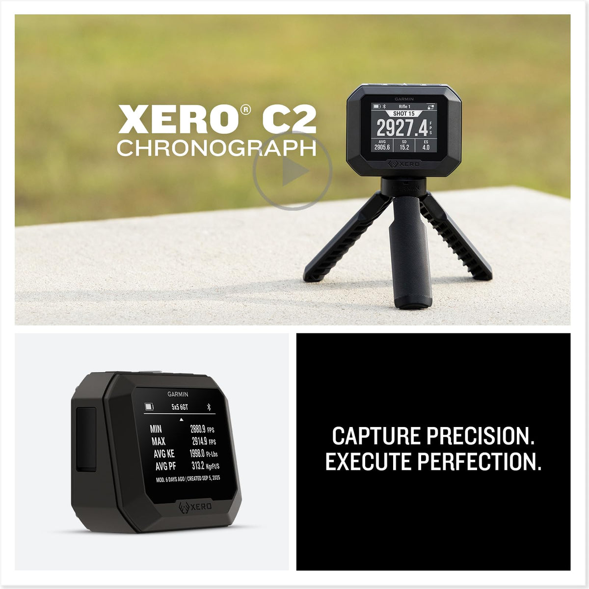 Garmin Xero C2 AB comms integration displays muzzle velocity in AB solver.