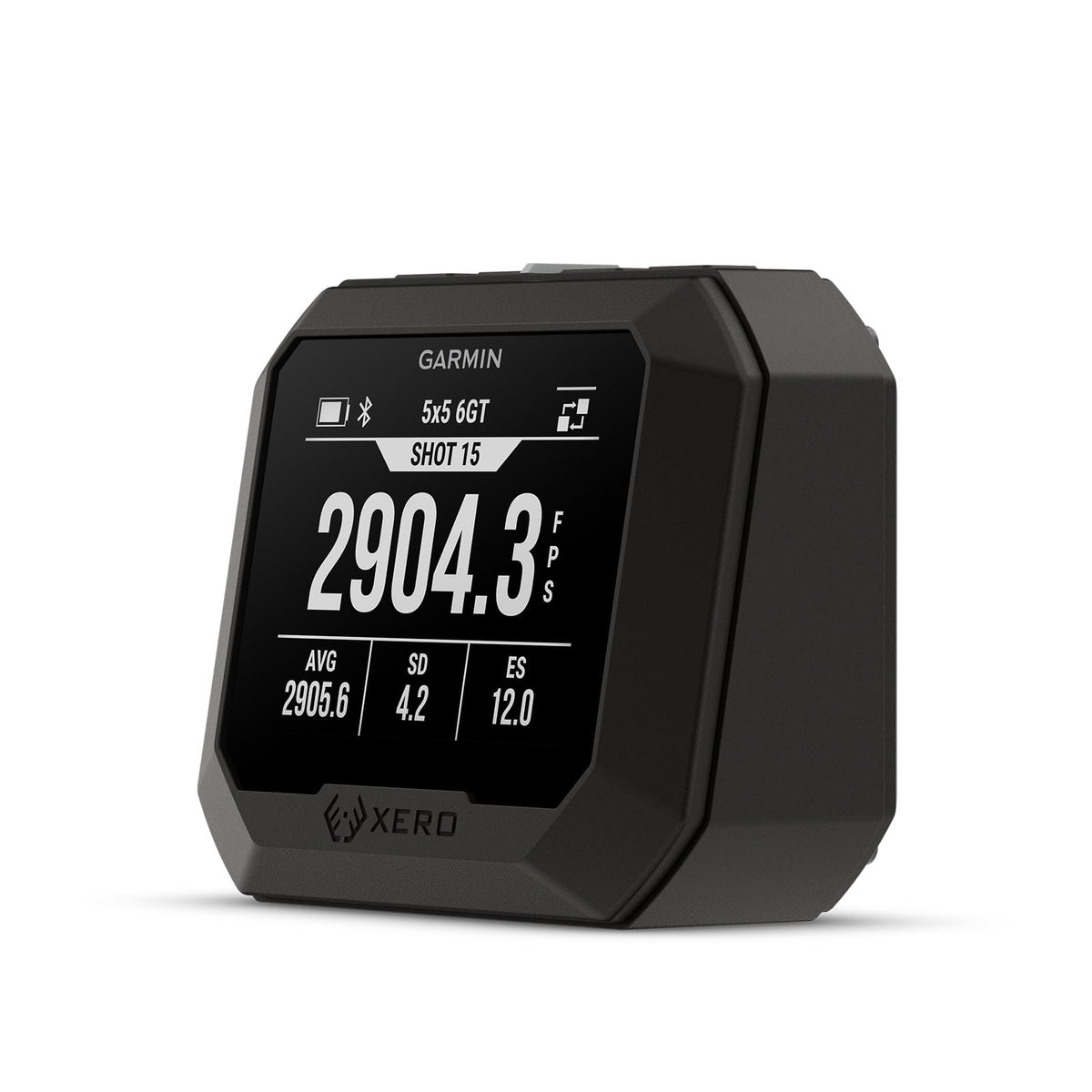 Garmin Xero C2 downrange setup captures rapid velocity data for multiple firearms.
