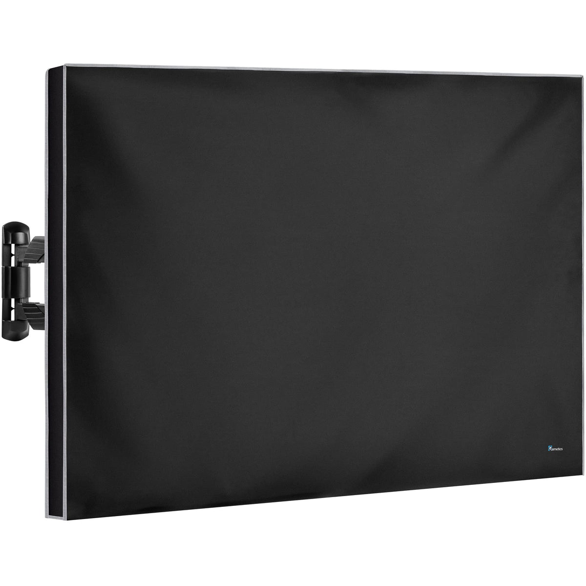 Garnetics front view of 85 inch cover protecting outdoor TV shows full weatherproof protection