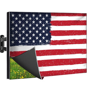 Garnetics front view of cover fitted on 43-inch TV protects from weather