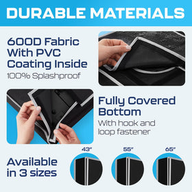 Garnetics folded cover packed for moving showing compact transport convenience