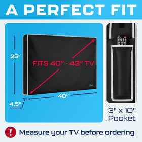 Garnetics side profile showing cover on mounted TV for easy access