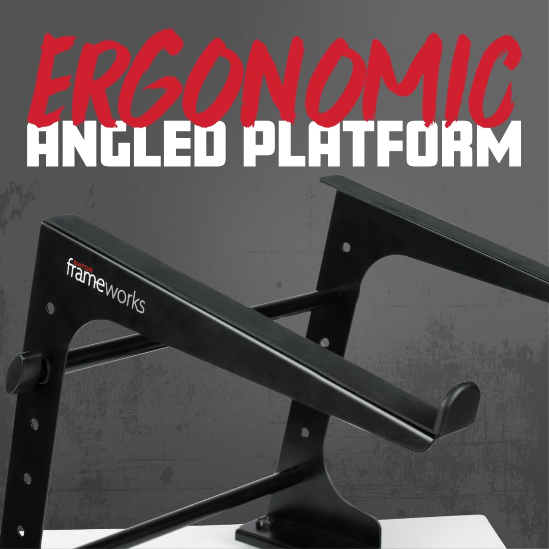Gator Frameworks stand with cable-management bars organizing cables neatly