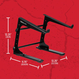 Gator Frameworks stand folded for compact storage and transport