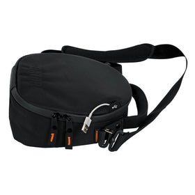 Gator G-CLUB worn over shoulder showing portable carry convenience for DJs