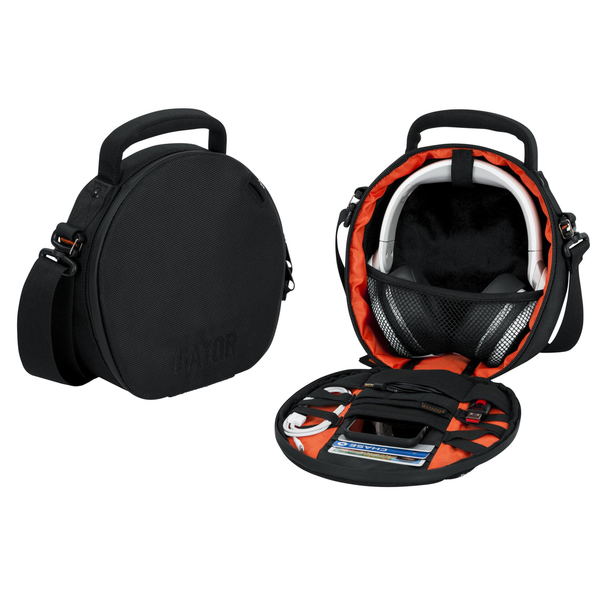 Gator G-CLUB interior close-up with velvet lining and strap for secure protection