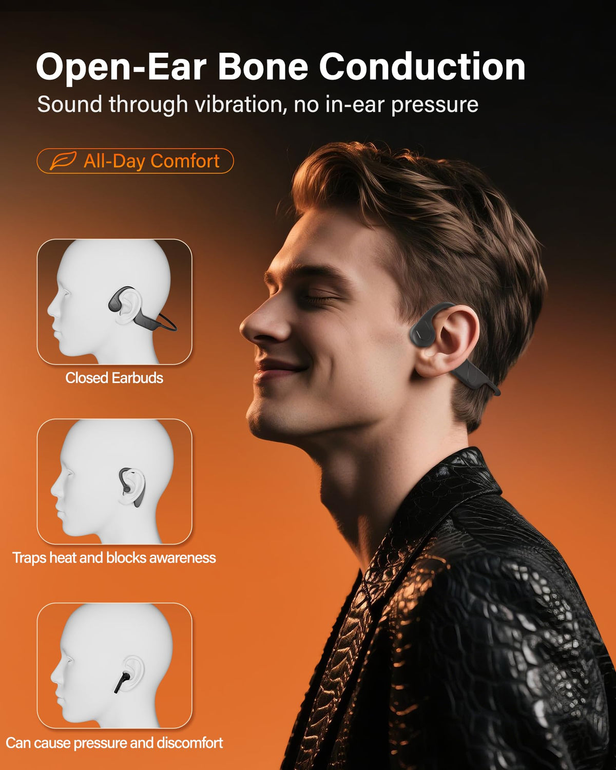 Gavhaio close-up of bone conduction driver delivering clear balanced audio