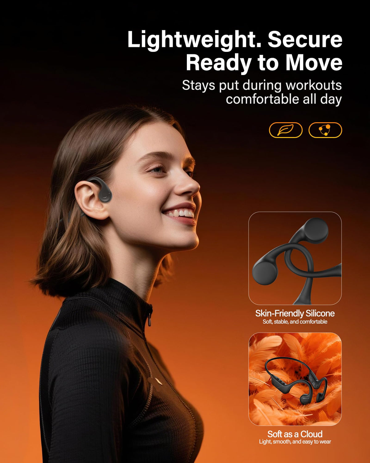 Gavhaio side profile highlighting lightweight flexible frame for comfort