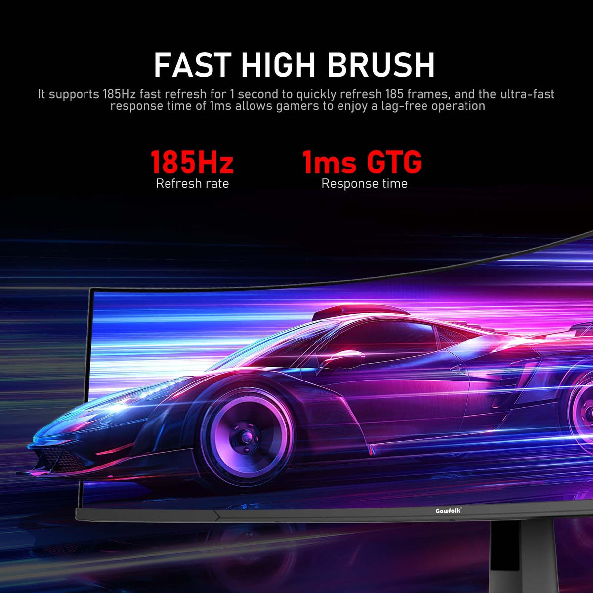 Gawfolk 185Hz refresh rate in action for smooth gameplay