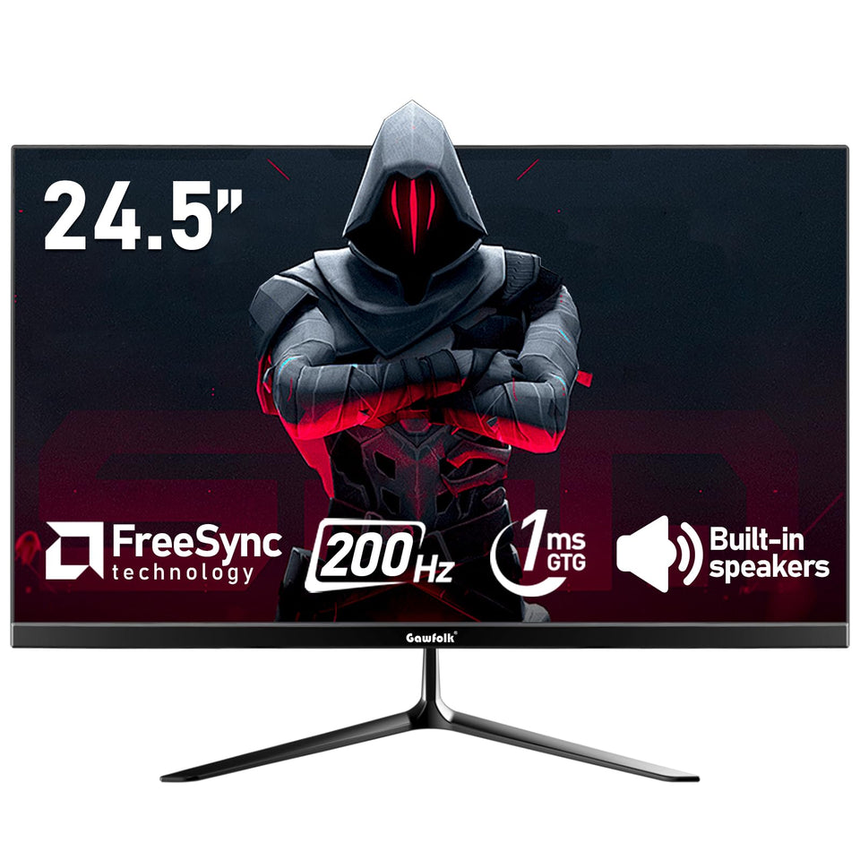 Gawfolk 24.5-inch gaming monitor front view highlighting immersive display