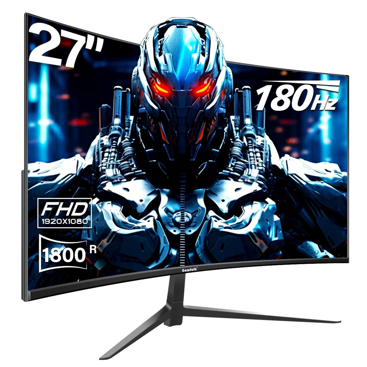 Gawfolk 27-inch curved monitor with 180Hz for smooth gaming visuals